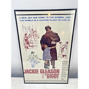 Vintage Framed 1962 Jackie Gleason As Gigot Movie Collectors Poster Gene Kelly